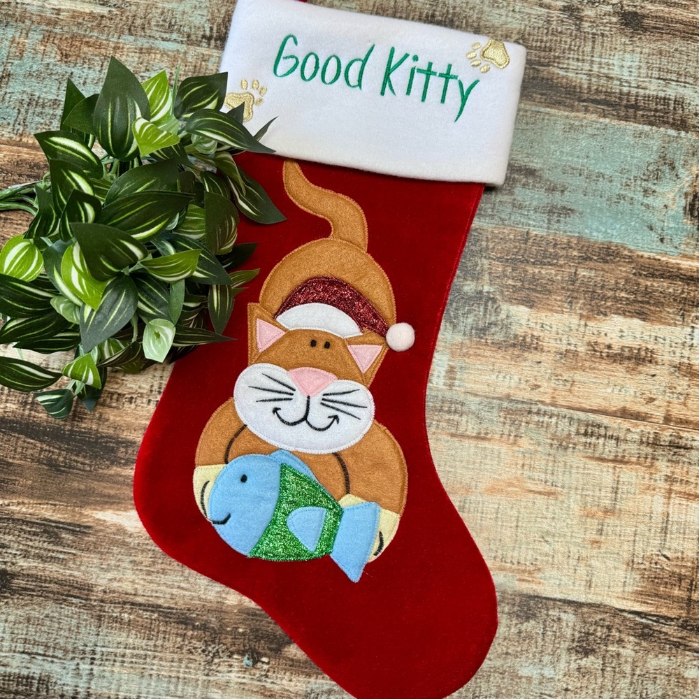 “GOOD KITTY” Christmas Stocking